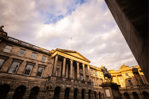 Parliament House Charles II statue + Grave of John Knox